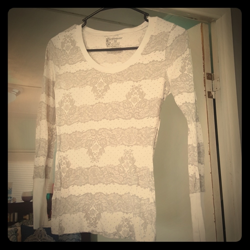 Long sleeve vintage print cotton shirt
